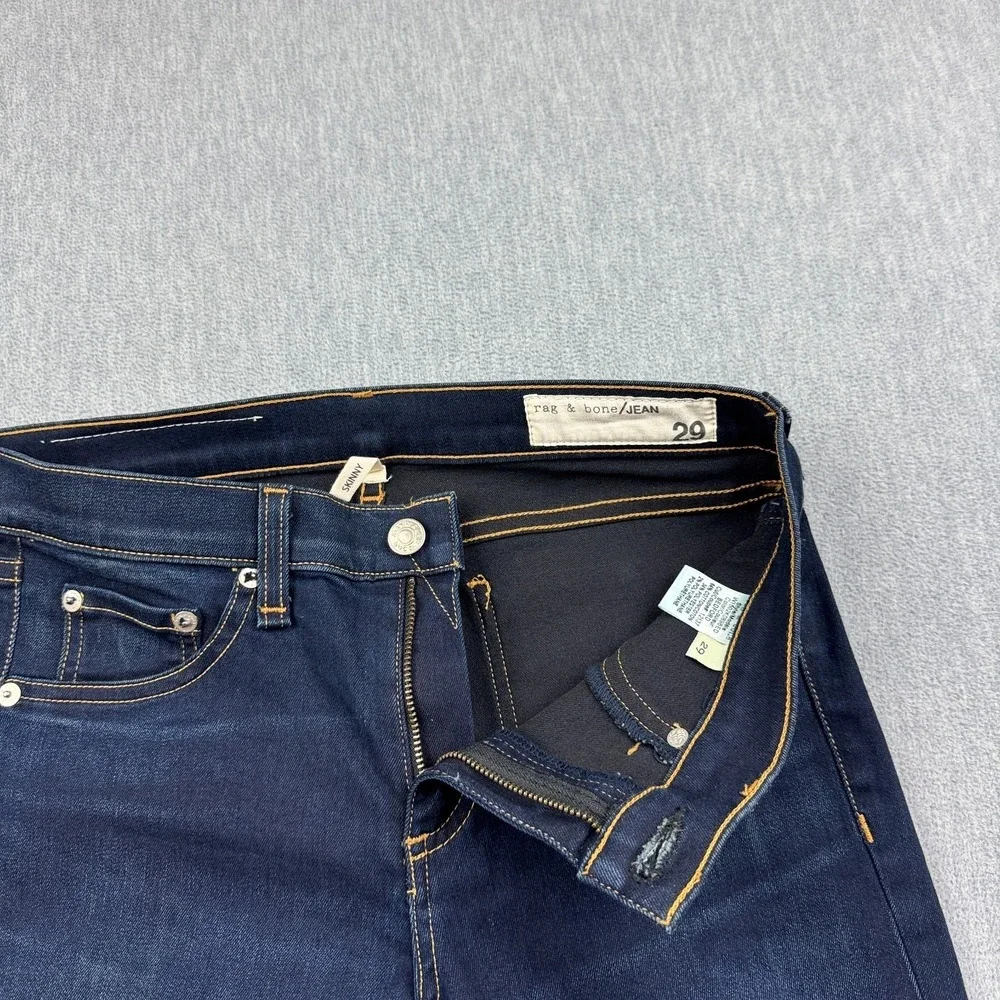 Rag & Bone Jeans Womens 29X30 Blue Denim Bedford High Rise Skinny Pants Classic